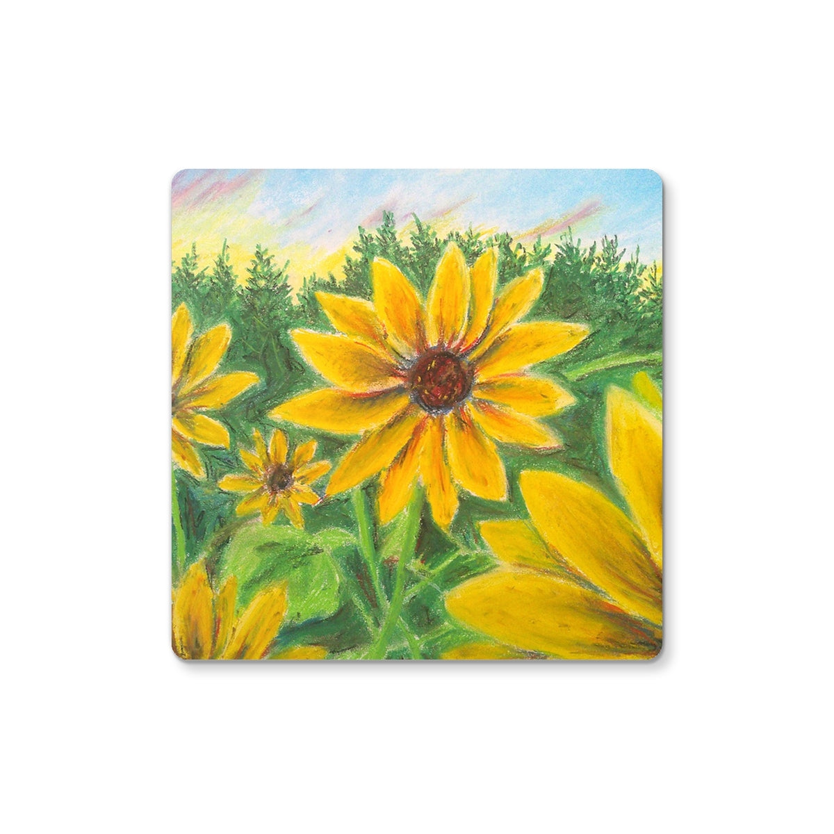 Sunflower on Rainbows ~ Coaster