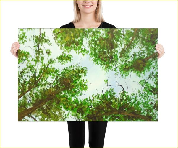 Poet and her Soul Speaking Paintings ~ prints, originals and more  A Dreamy Walk With tree talk Swaying in the breeze Begging the wind please While falling to their knees  Original Artwork and Poetry of Artist Jen Shearer  This is a original painting printed on product.