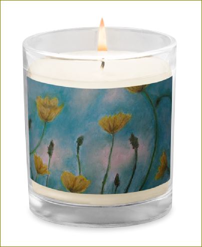 Petals of Yellows ~ Glass Jar Soy Wax Candle