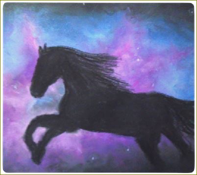 Poet and her Soul Speaking Paintings ~ prints, originals and more   A sky full of hopes A night full of what seams Trotting up and down on the slopes Creating our deep night dreams  Artwork and Poetry of Artist Jen Shearer    This is a original soft pastel painting printed on merchandise.