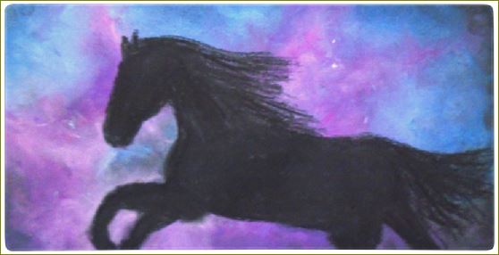 Poet and her Soul Speaking Paintings ~ prints, originals and more   A sky full of hopes A night full of what seams Trotting up and down on the slopes Creating our deep night dreams  Artwork and Poetry of Artist Jen Shearer    This is a original soft pastel painting printed on merchandise.