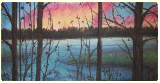 Poet and her Soul Speaking Paintings ~ prints, originals and more  The stars are out and sun is to set Pastel smudged about Day and night are met  Artwork and Poetry of Artist Jen Shearer   This is a original soft pastel painting printed on merchandise.