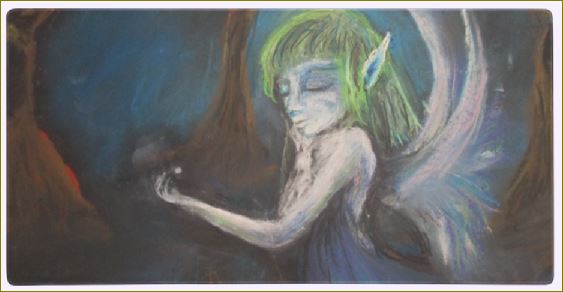 Poet and her Soul Speaking Paintings ~ prints, originals and more  In the forest of the night One goes with insight Alone walk in the woods Twinkling with a heart full of goods   Artwork and Poetry of Artist Jen Shearer   This is a original soft pastel painting printed on merchandise.