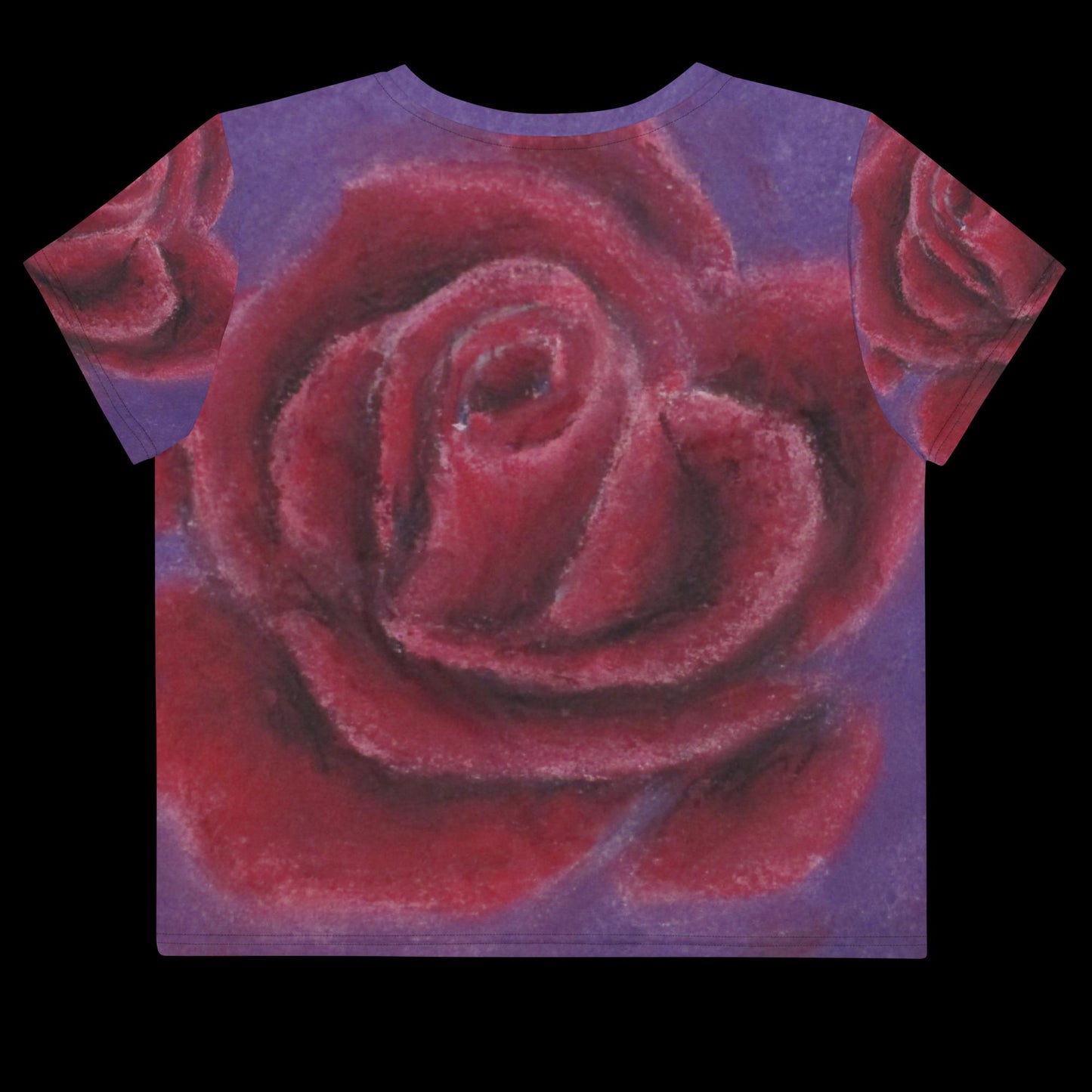 Rosy Rose ~ All-Over Print Crop Tee