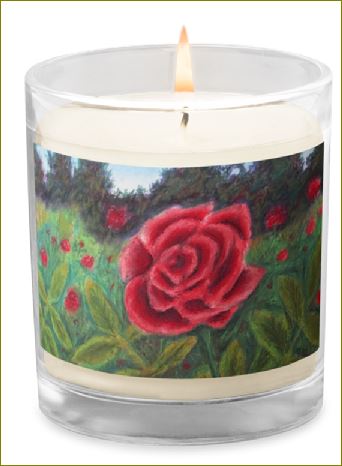 Field of Roses ~ Glass Jar Soy Wax Candle