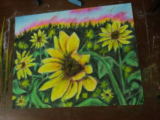 This is a original pastel artwork of Artist Jen Shearer

 

This original pastel piece comes framed and safely packaged with a tracking number from Canada Post. 

 

" Sunflower Dreams "

 

A good positive feeling

When the soul is believing

Then the act of achieving

When then inner soul is dreaming

 

Original Artwork and Poetry of Artist Jen Shearer