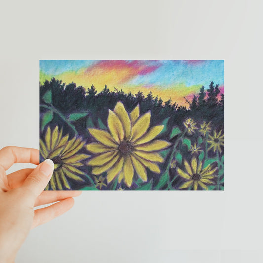 Sunflower Sunset ~ Postcard