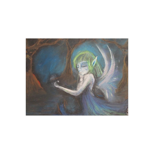 Poet and her Soul Speaking Paintings ~  prints, originals and more    In the forest of the night One goes with insight Alone walk in the woods Twinkling with a heart full of goods  Original Artwork and Poetry of Artist Jen Shearer     This is a original soft pastel painting printed on product.