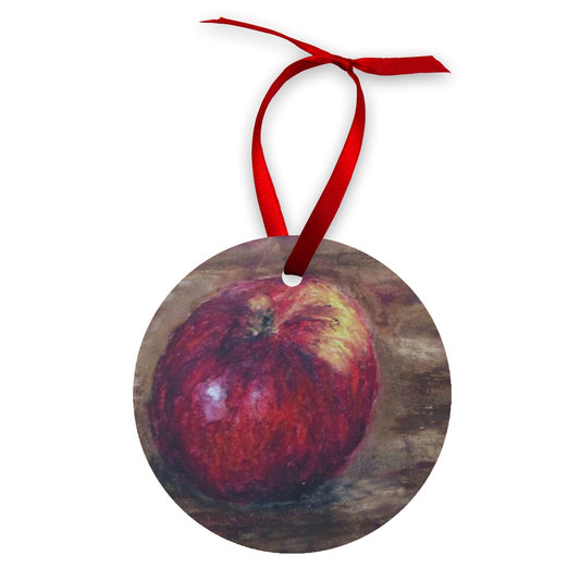 Apple A ~ Wood Ornament