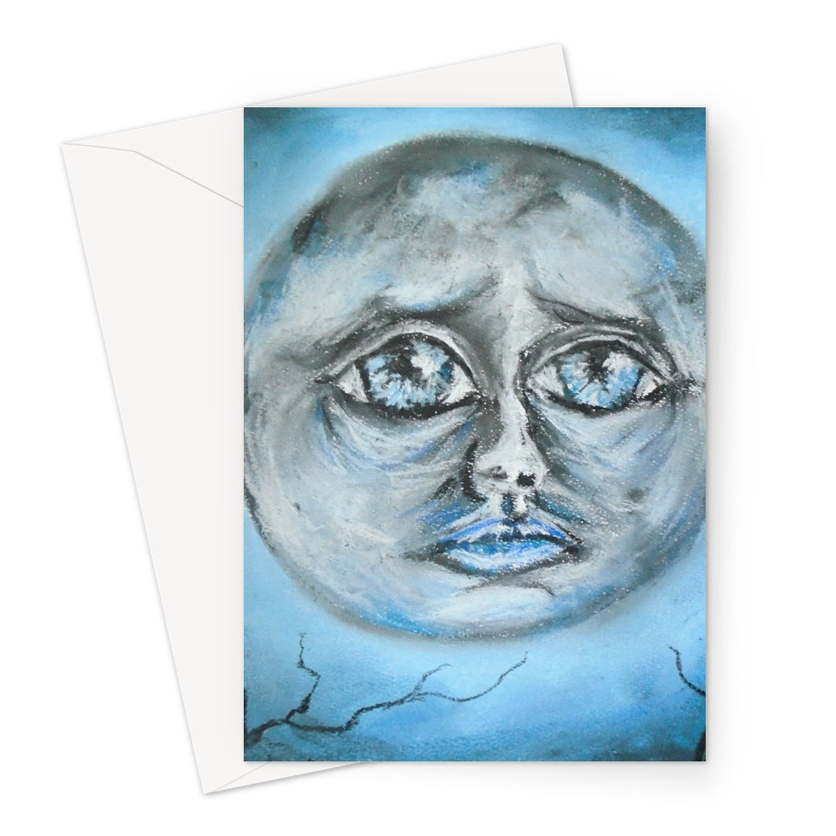 Poet and her Soul Speaking Paintings ~ prints, originals and more  A blue night Of whispering sorrow Holding the light And a pointy arrow Pointing to tomorrow  Original Artwork and Poetry of Artist Jen Shearer  This is a original painting printed on product.