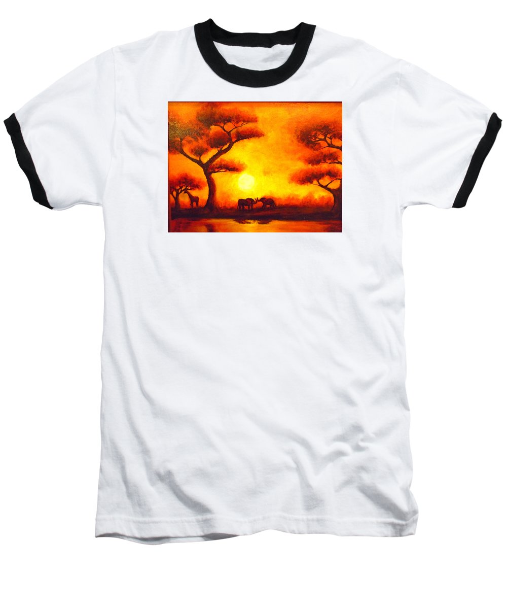 African Sunset  - Baseball T-Shirt