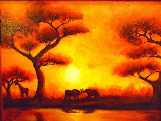 African Sunset  - Art Print