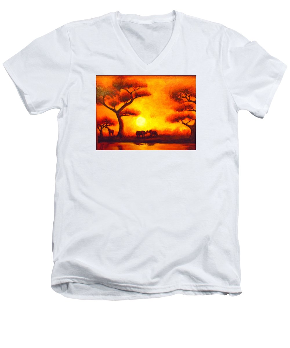 African Sunset  - Men's V-Neck T-Shirt