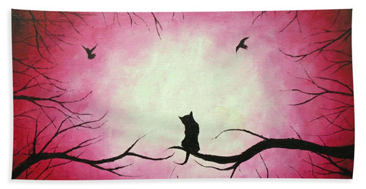 Poet and her Soul Speaking Paintings ~ prints, originals and more   Waiting patiently while it dangles in our eye Tempting us to give in a temporarily high Choosing our doors our cat's cry Tempting and challenging To fly bare in the open sky  Original Artwork and Poetry of ~ Artist Jen Shearer  This is a original painting printed on product.