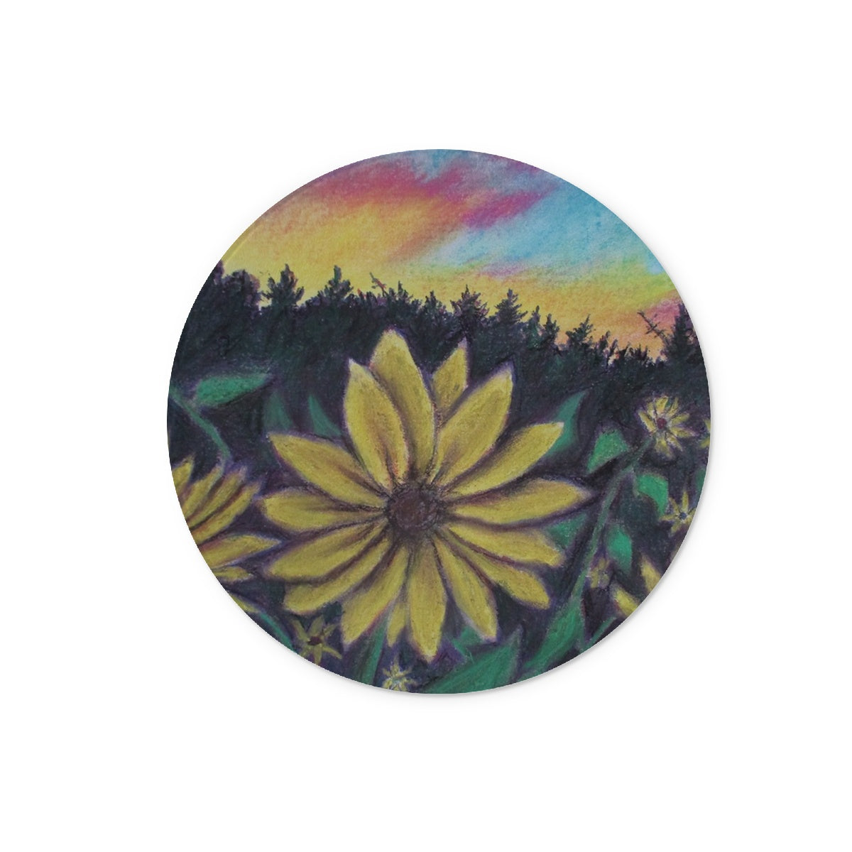 Sunflower Sunset ~ Glass Chopping Board