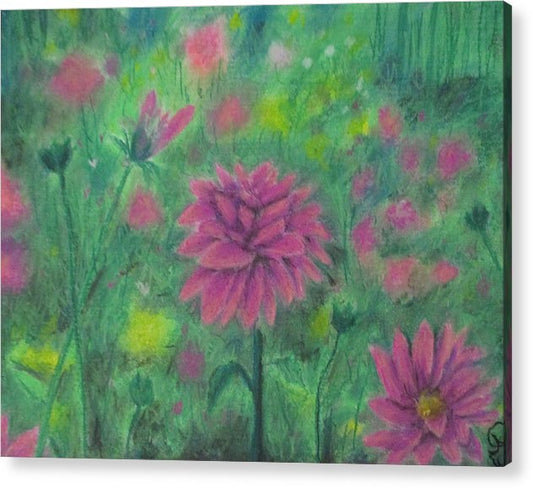 Poet and her Soul Speaking Paintings ~ prints, originals and more  In the fields wild flowers grow A playful colour flow Hiding peeking spreading light Across the lands and out of sight  Original Artwork and Poetry of Artist Jen Shearer  This is a original painting printed on product.