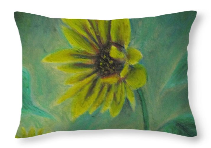 Hazing Sunflowers - Throw Pillow