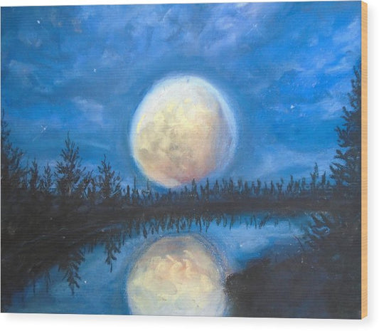 Lunar Seranade - Wood Print