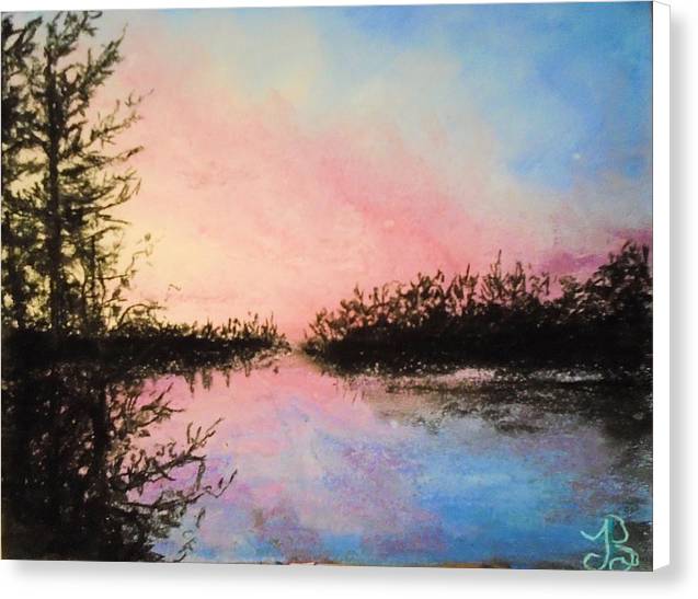 Night Streams in Sunset Dreams  - Canvas Print