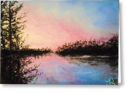 Night Streams in Sunset Dreams  - Greeting Card