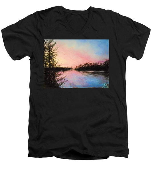 Night Streams in Sunset Dreams  - Men's V-Neck T-Shirt