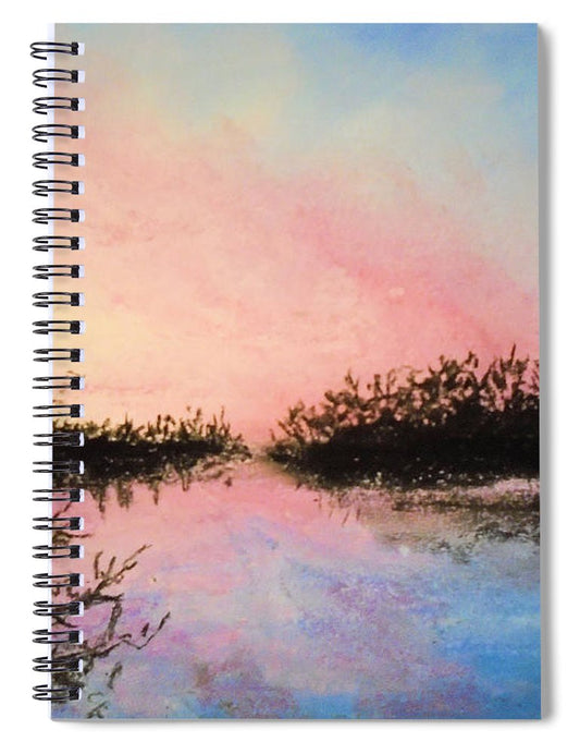 Night Streams in Sunset Dreams  - Spiral Notebook