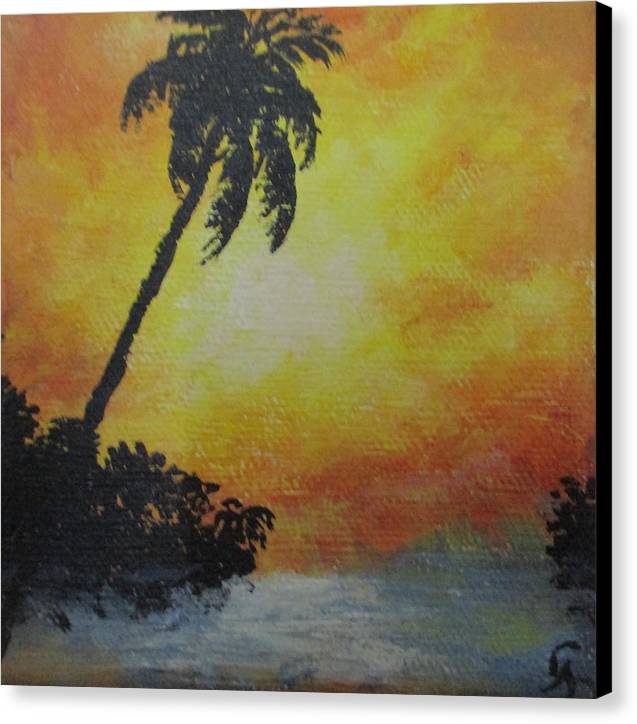 Palm Sunset - Canvas Print