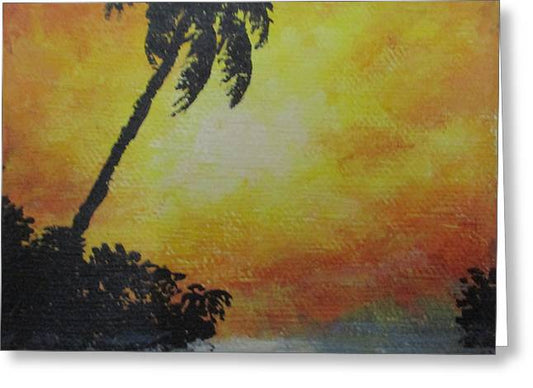 Palm Sunset - Greeting Card