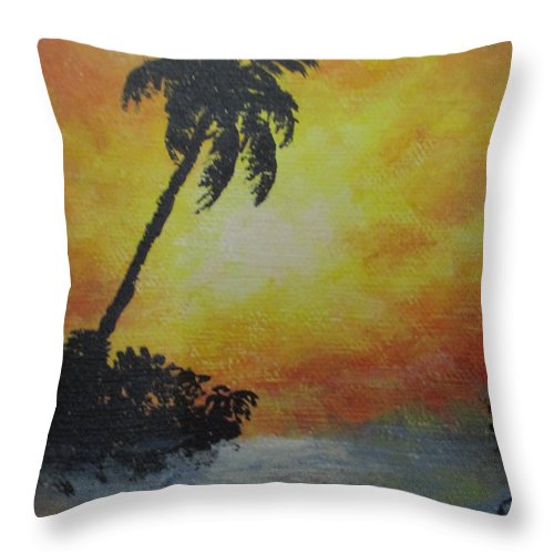 Palm Sunset - Throw Pillow