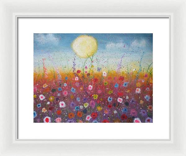 Poet and her Soul Speaking Paintings ~ prints, originals and more  A nature thing A colour flower ring Love and petal In the open meadow Growing a daylight fling  Original Artwork and Poetry of Artist Jen Shearer  This is a original painting printed on product.