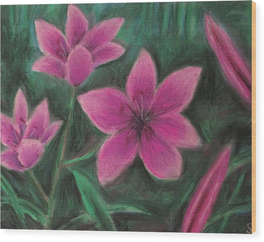 Pink Lilies - Wood Print