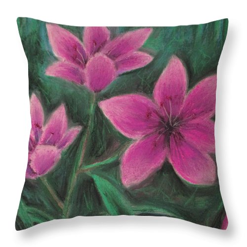 Pink Lilies - Throw Pillow
