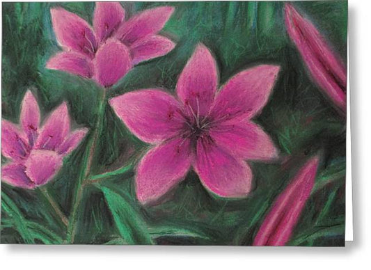 Pink Lilies - Greeting Card