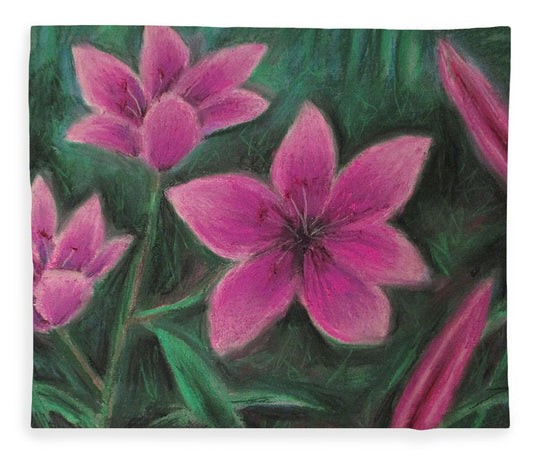 Pink Lilies - Blanket
