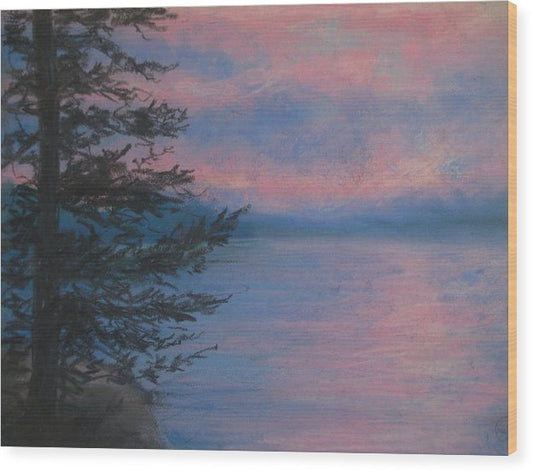 Rosey Sky Light - Wood Print