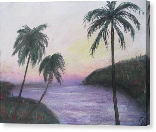 Setting Palm Trees - Canvas Print