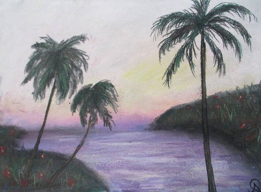 Setting Palm Trees - Art Print
