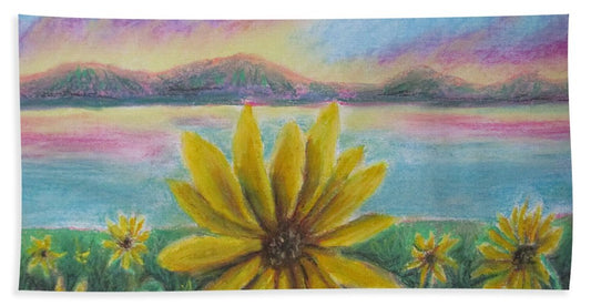 Setting Sunflower - Beach Towel