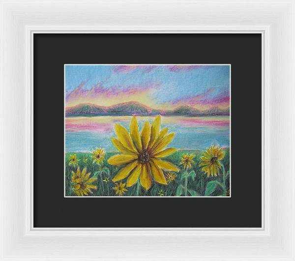 Setting Sunflower - Framed Print