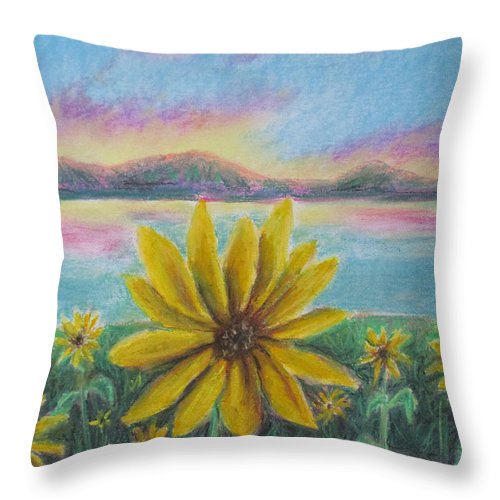Setting Sunflower - Throw Pillow
