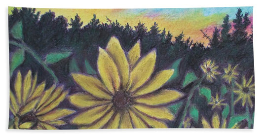 Sunflower Sunset - Beach Towel