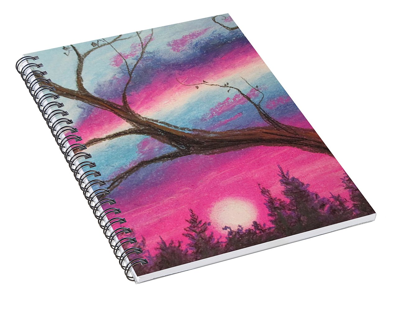 Sunsetting Tree - Spiral Notebook