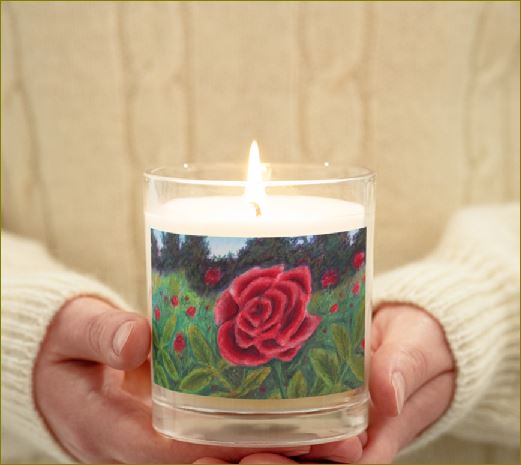 Field of Roses ~ Glass Jar Soy Wax Candle