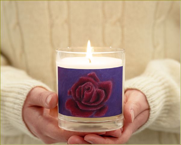 Rosy Rose ~ Glass Jar Soy Wax Candle