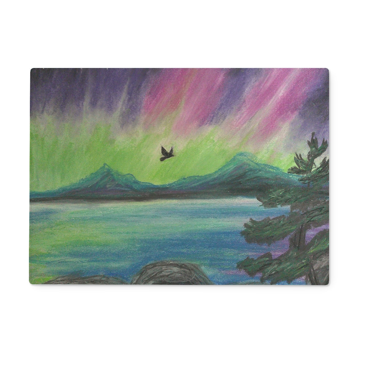 Lands of Aurora ~ Glass Chopping Board