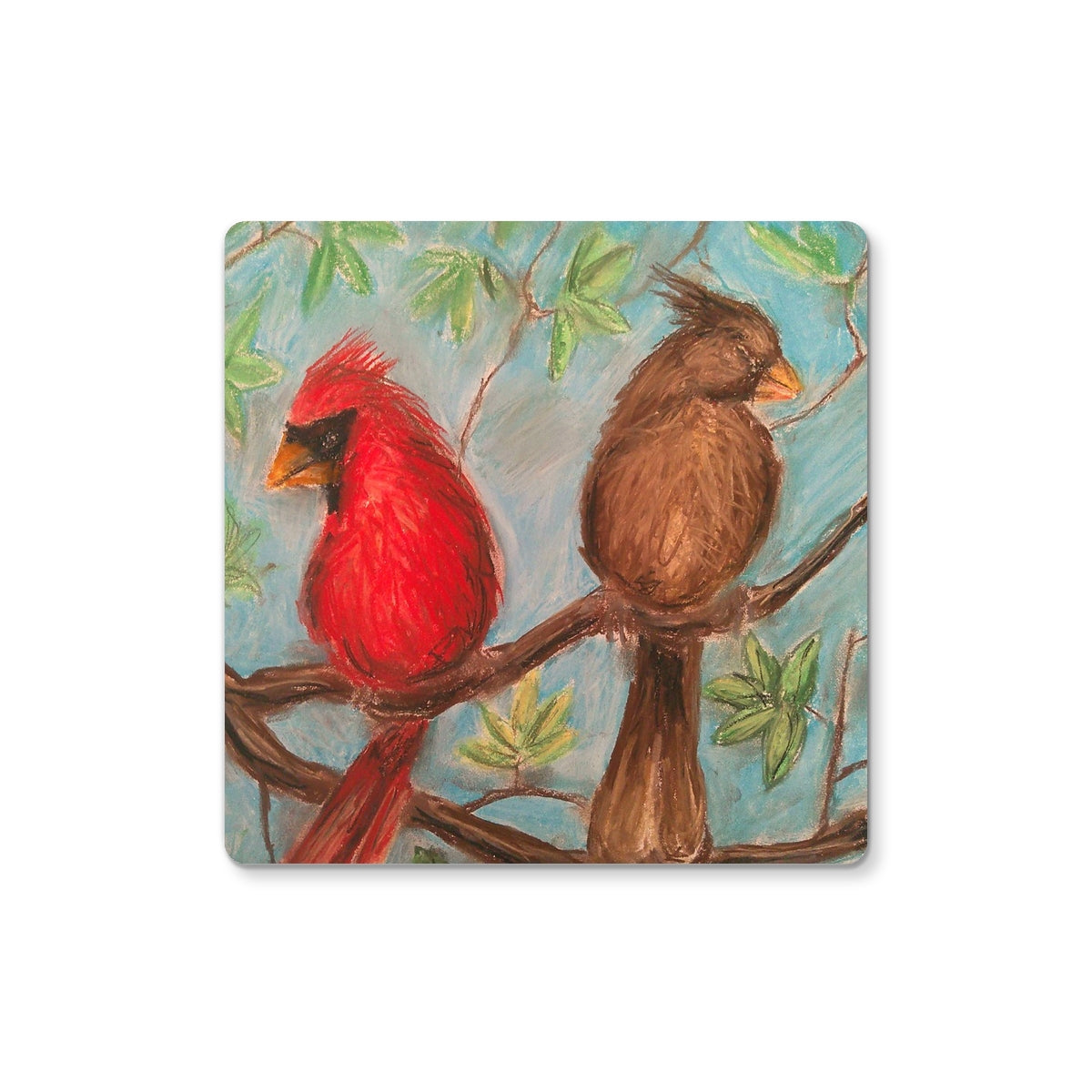 Cardinal Couple Coaster