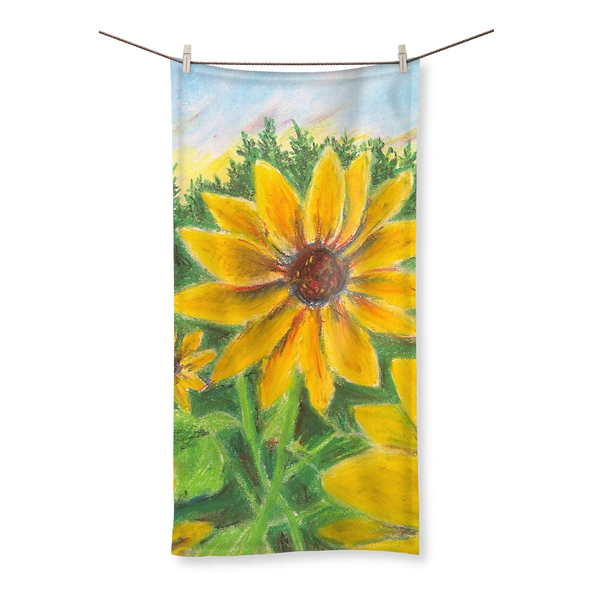 Sunflower on Rainbows ~  Towel