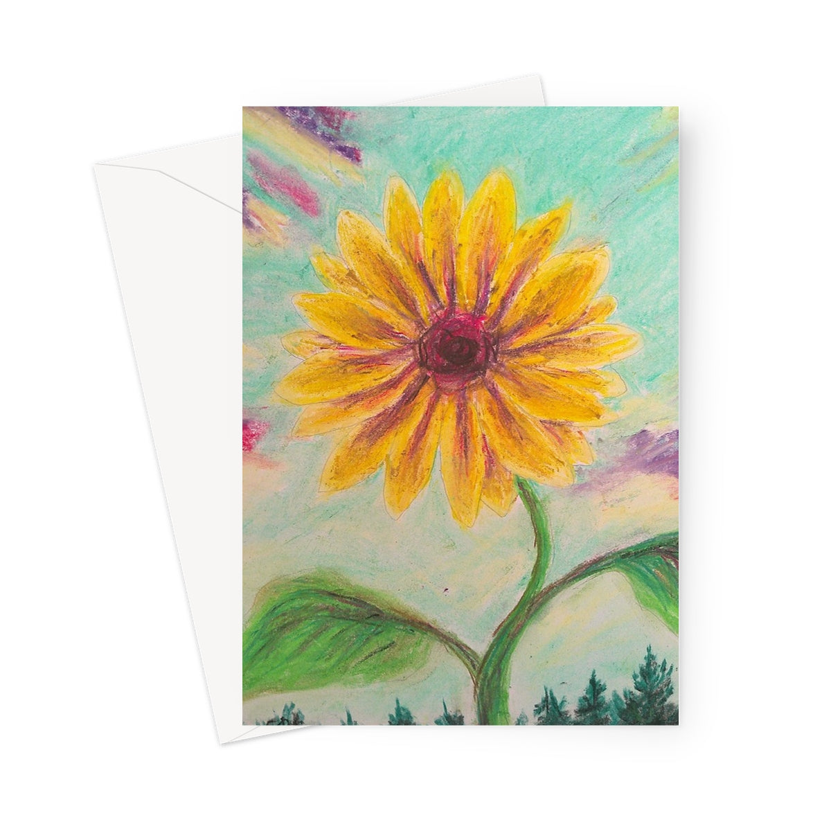 Berry Sunflower ~ Greeting Card