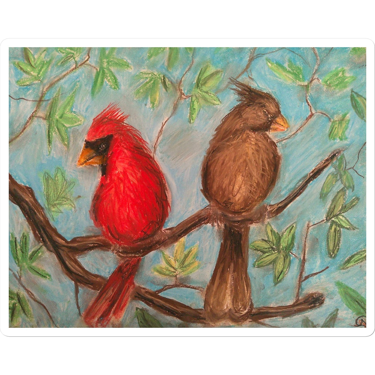 Cardinal Couple Sticker