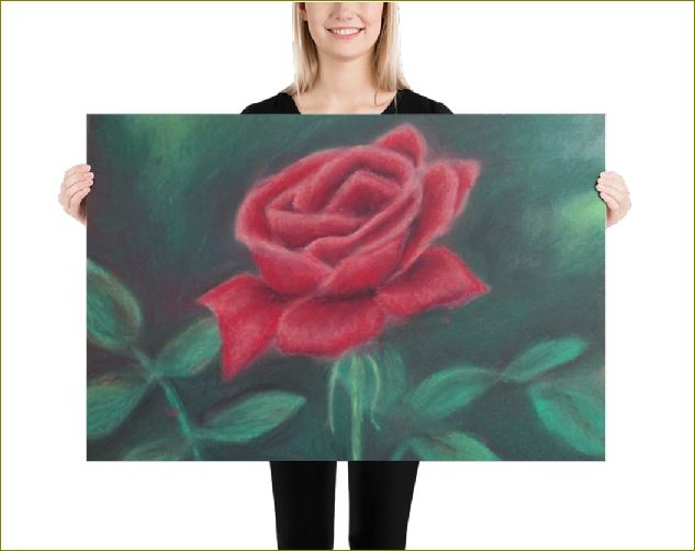 Poet and her Soul Speaking Paintings ~ prints, originals and more  Petals of rose Time on froze Each petal in a place Folding bending with grace  Original Artwork and Poetry of Artist Jen Shearer   This is a original painting printed on product.